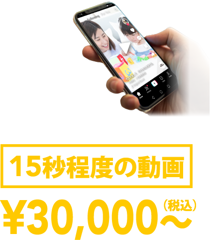 15秒程度の動画 ¥30,000〜